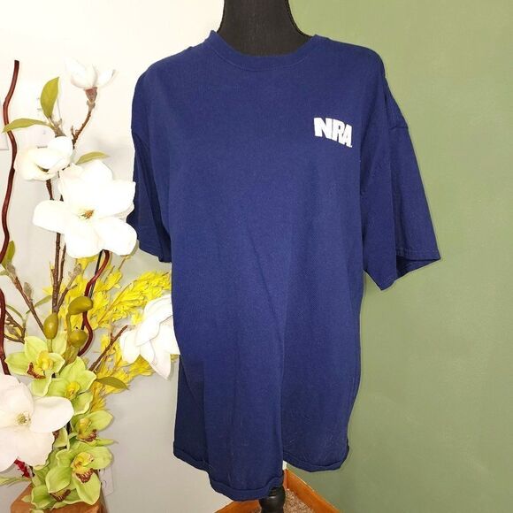 Men's L Blue Shirt NRA "Keep Calm and Carry Guns" Graphic Tee - Picture 1 of 2
